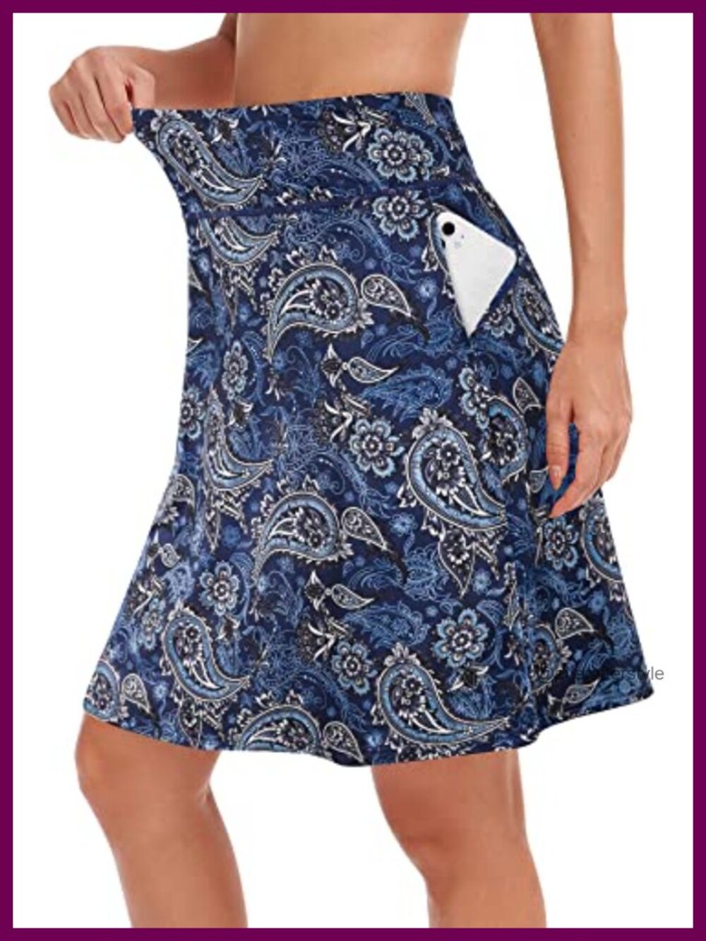 Women's Knee Length Skort with Pockets Athletic Tennis Golf Skirt